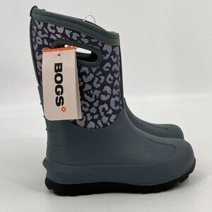 Bogs Neo-Classic Metallic Leopard Waterproof Seamless Youth Size 1 Boots